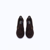 PENNY HEELS - DARK SUEDE BROWN