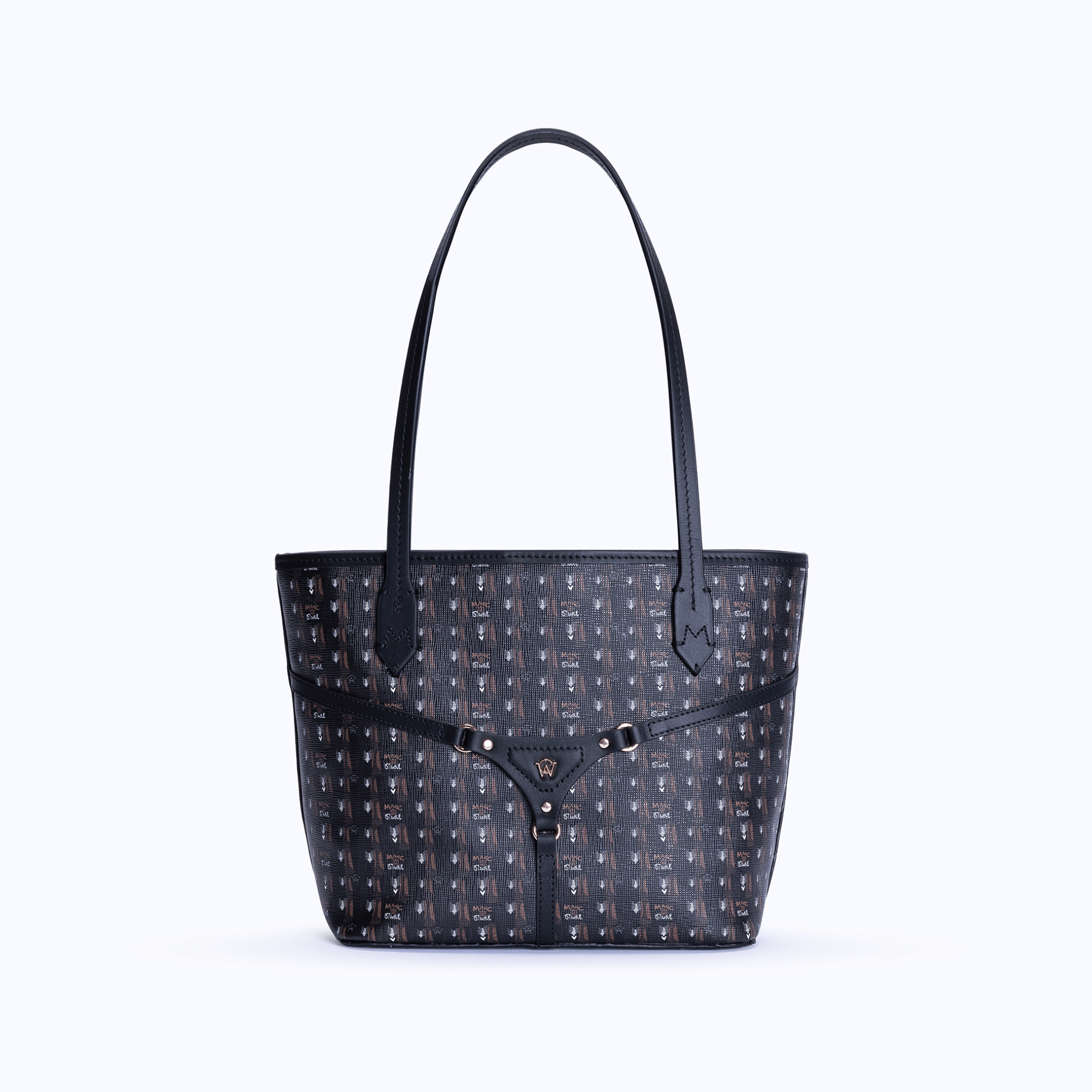 BELLA MINI TOTE - BROWN BLACK - manc