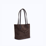 BELLA MINI TOTE - DARK SUEDE BROWN - manc