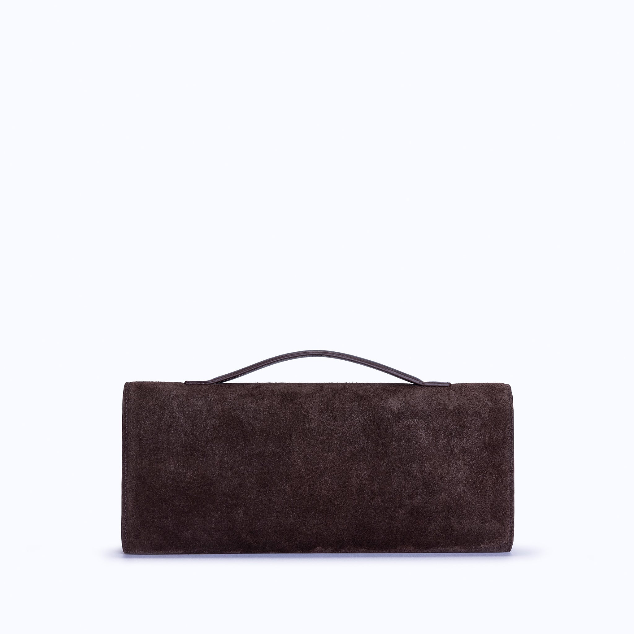DAPHNE CLUTCH - DARK SUEDE BROWN - manc