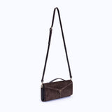 DAPHNE CLUTCH - DARK SUEDE BROWN (PRE - ORDER) - manc