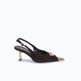 FELICITY KITTEN - DARK SUEDE BROWN - manc