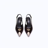 FELICITY KITTEN - DARK SUEDE BROWN - manc