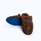 GRACE SLIPPERS - TEDDY DARK SUEDE BROWN - manc