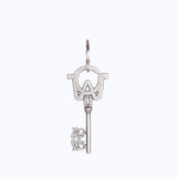 HERITAGE KEY CHARM - ANTIQUE SILVER - manc