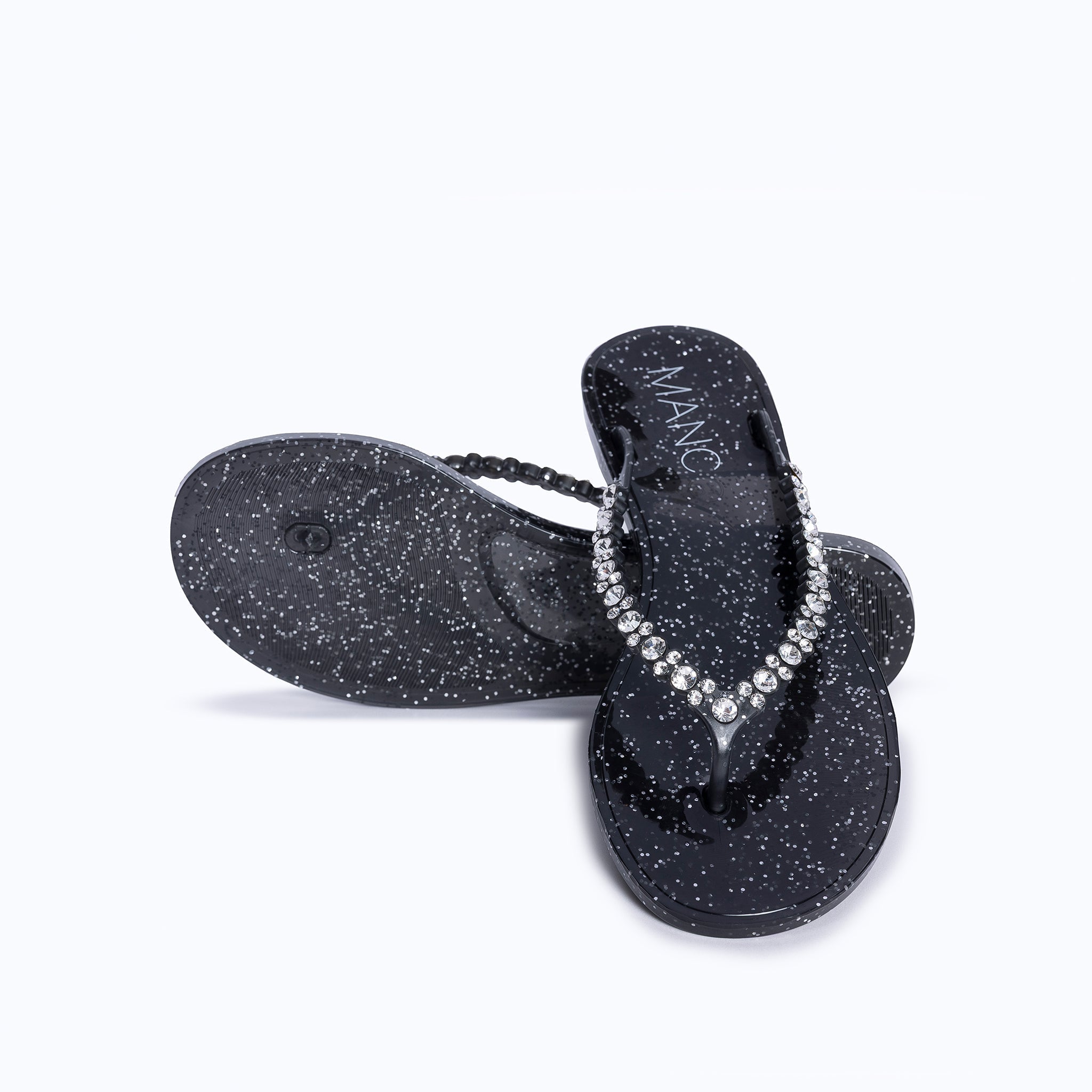 JELLY FLIP FLOP - GEMS BLACK - manc