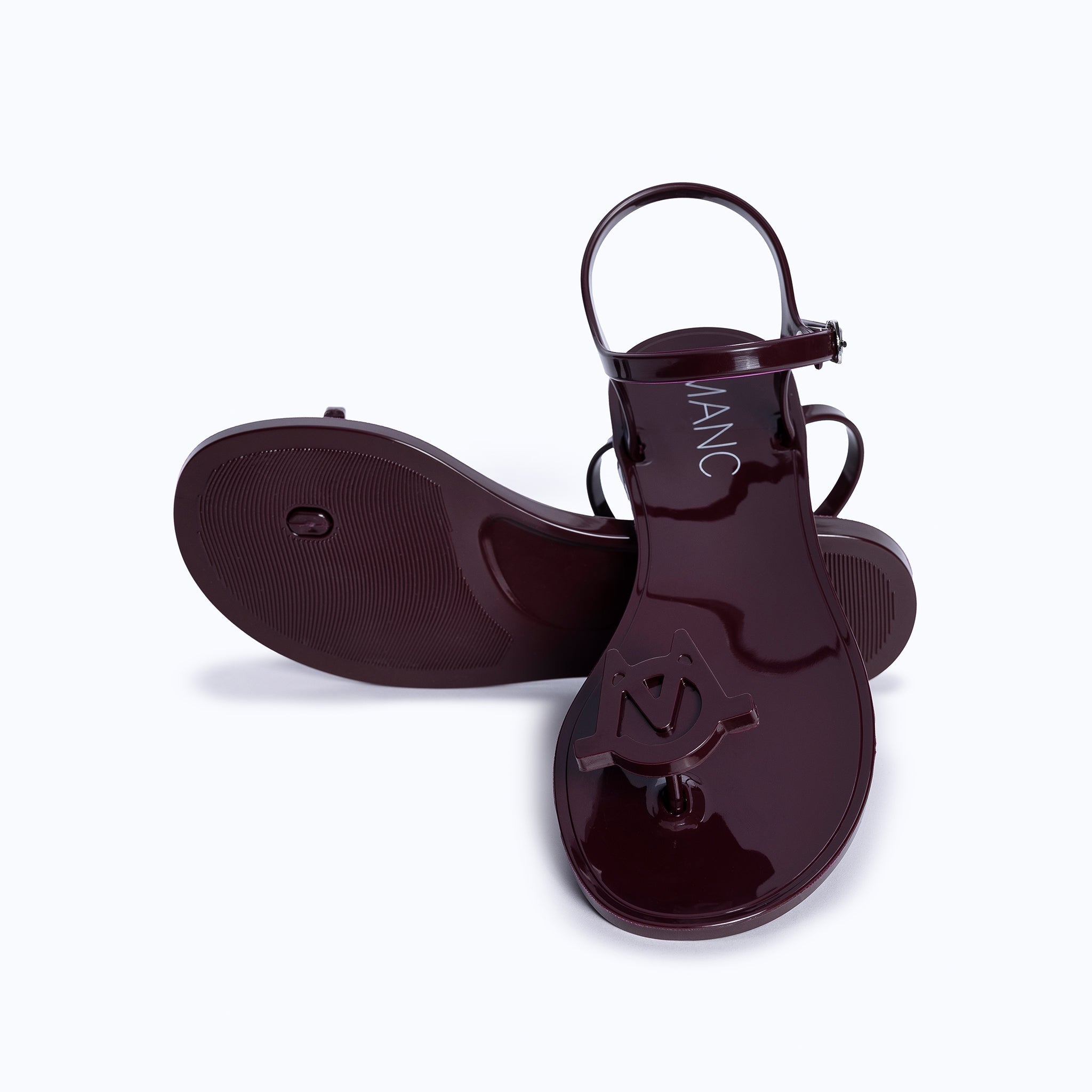 JELLY SANDALS - BURGUNDY - manc