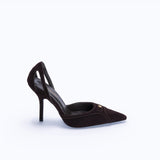 LILITH HEELS - DARK SUEDE BROWN - manc