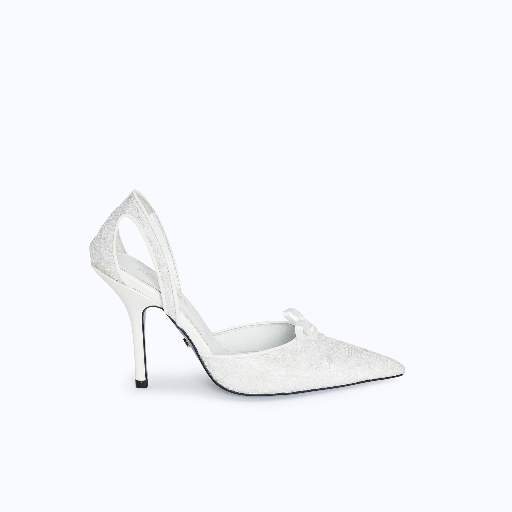 LILITH HEELS - WHITE LACE - manc