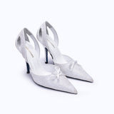 LILITH HEELS - WHITE LACE - manc
