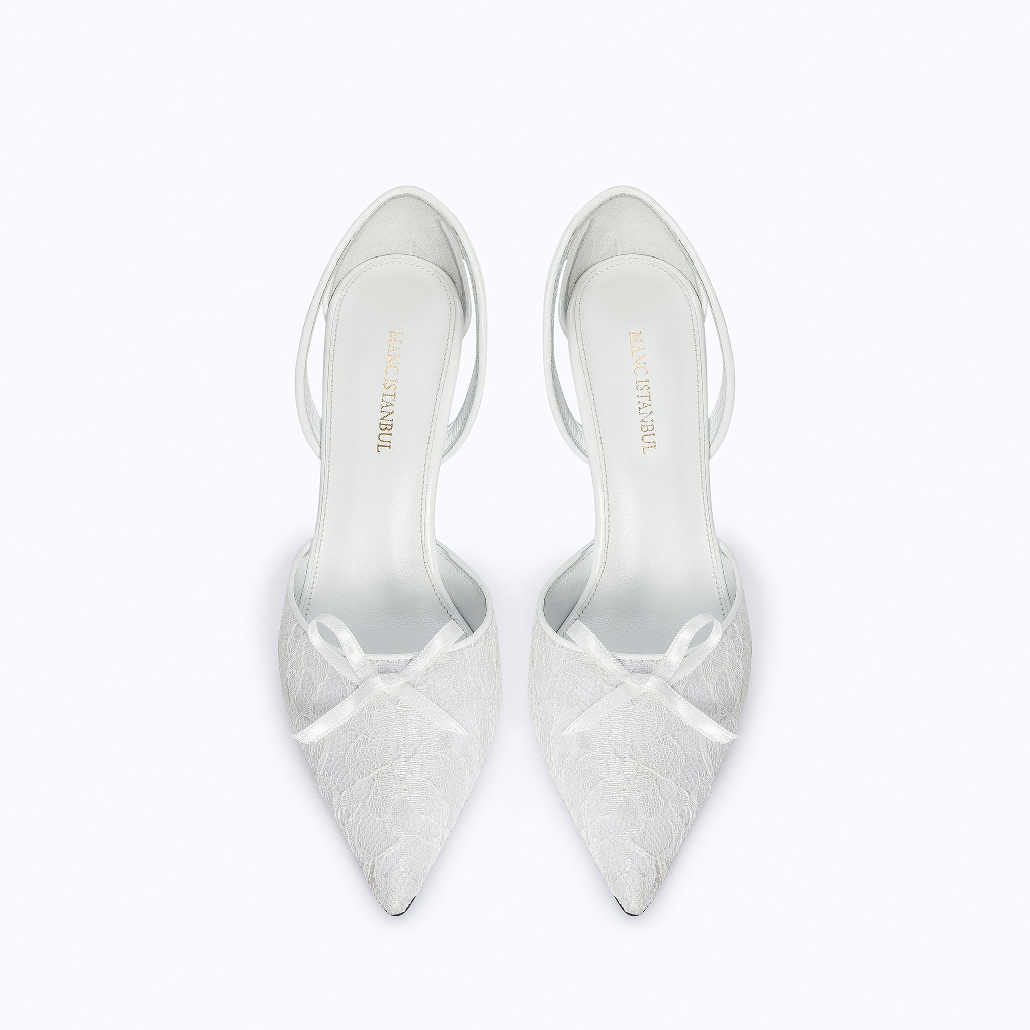 LILITH HEELS - WHITE LACE - manc