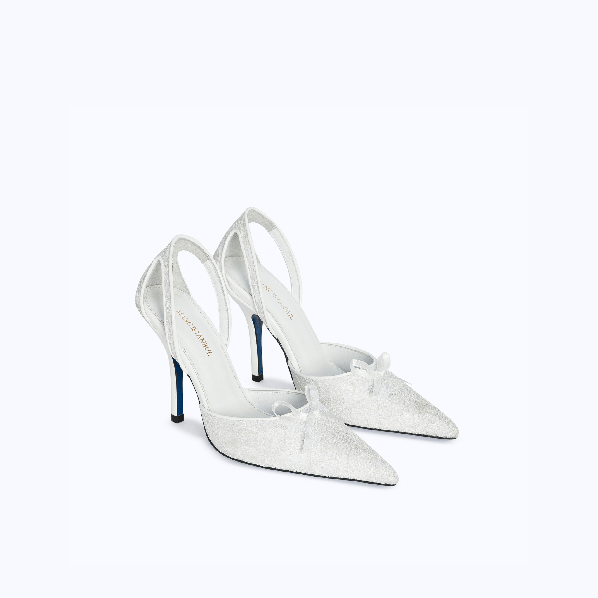 LILITH HEELS - WHITE LACE - manc
