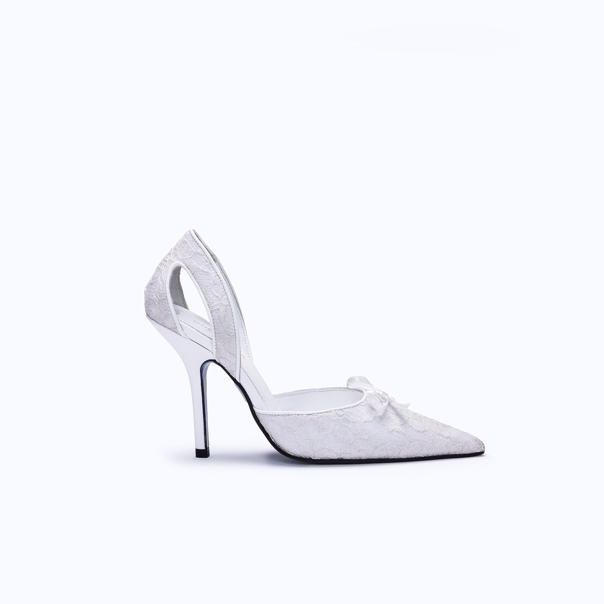 LILITH HEELS - WHITE LACE - manc