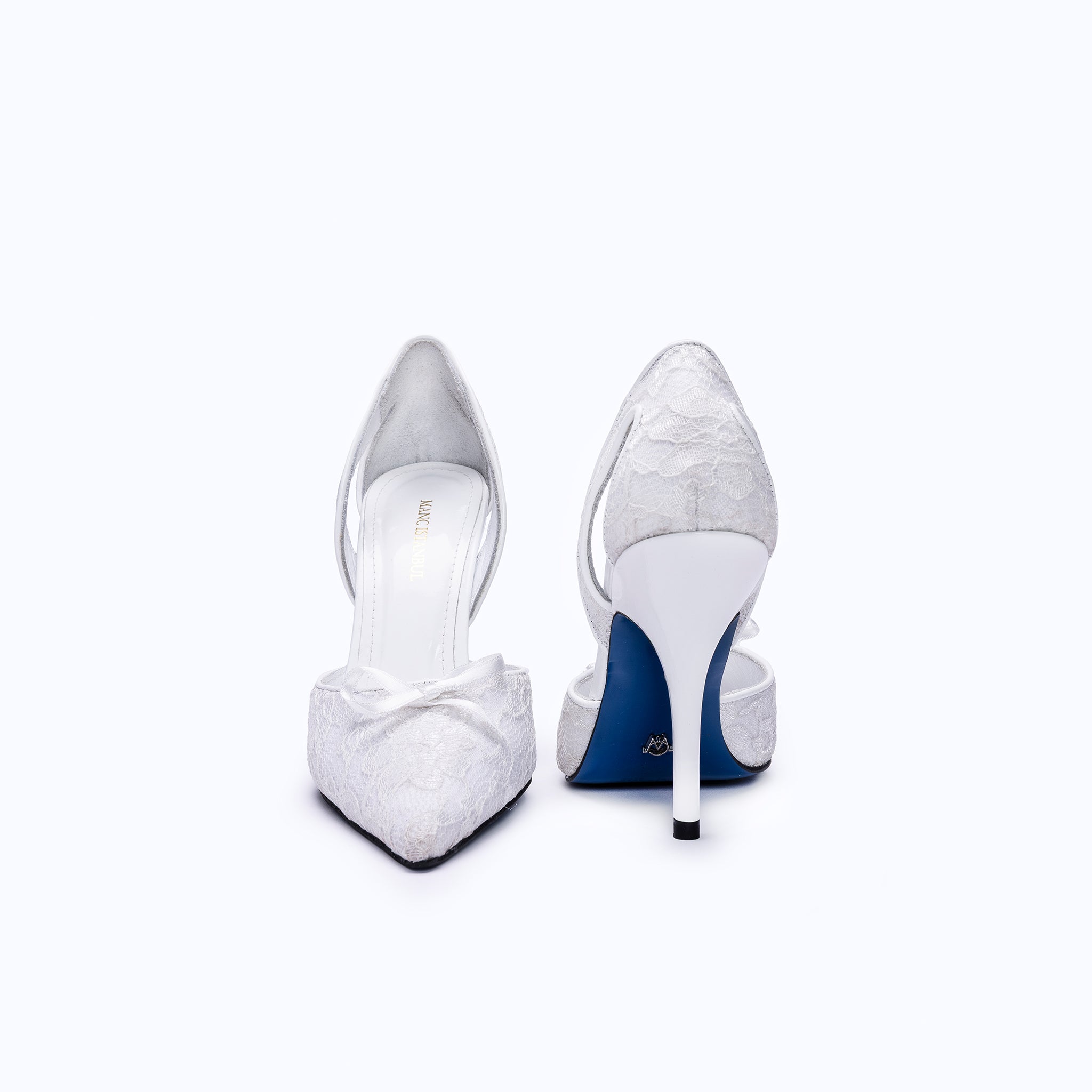 LILITH HEELS - WHITE LACE - manc