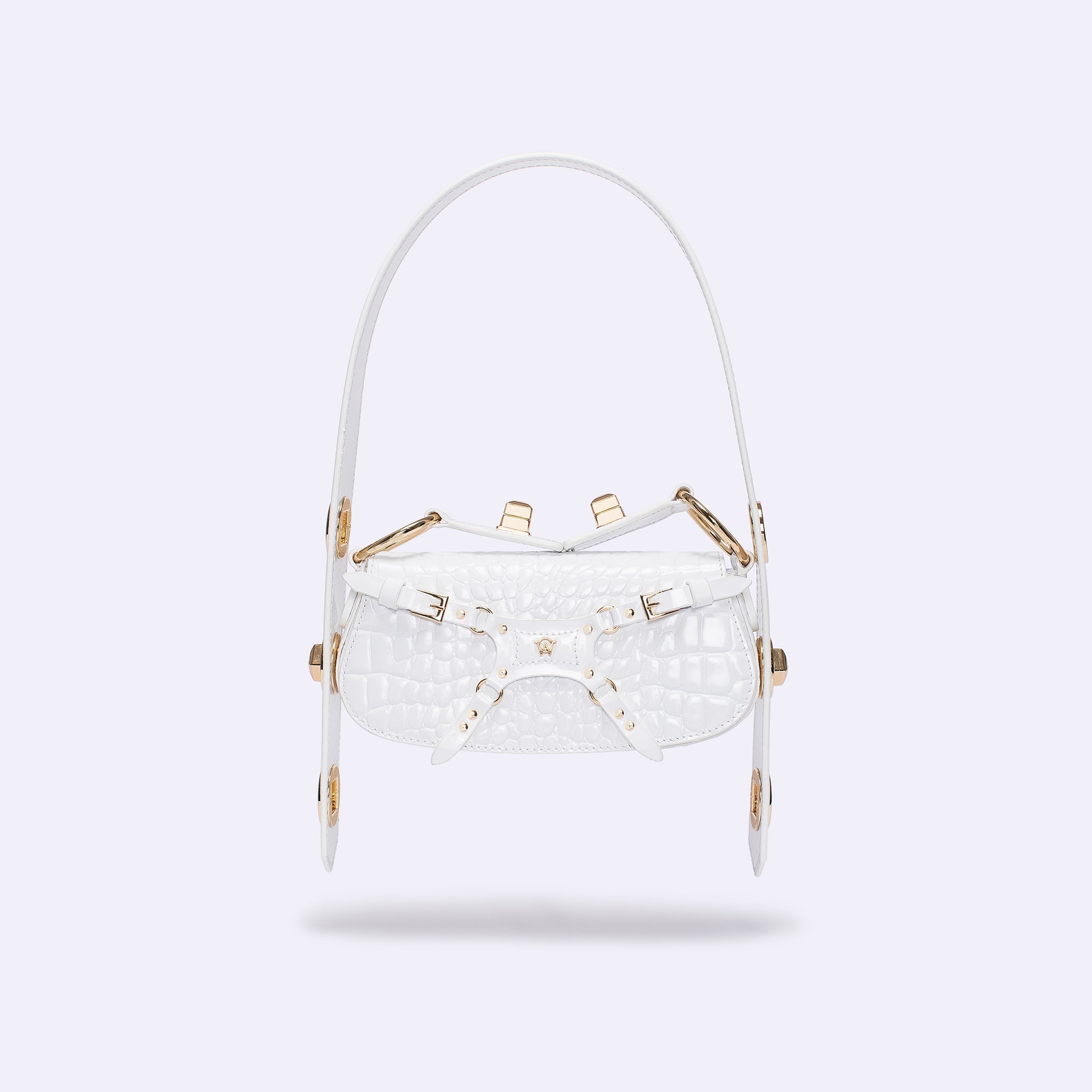 LILITH MINI - WHITE CROC (GOLD) - manc