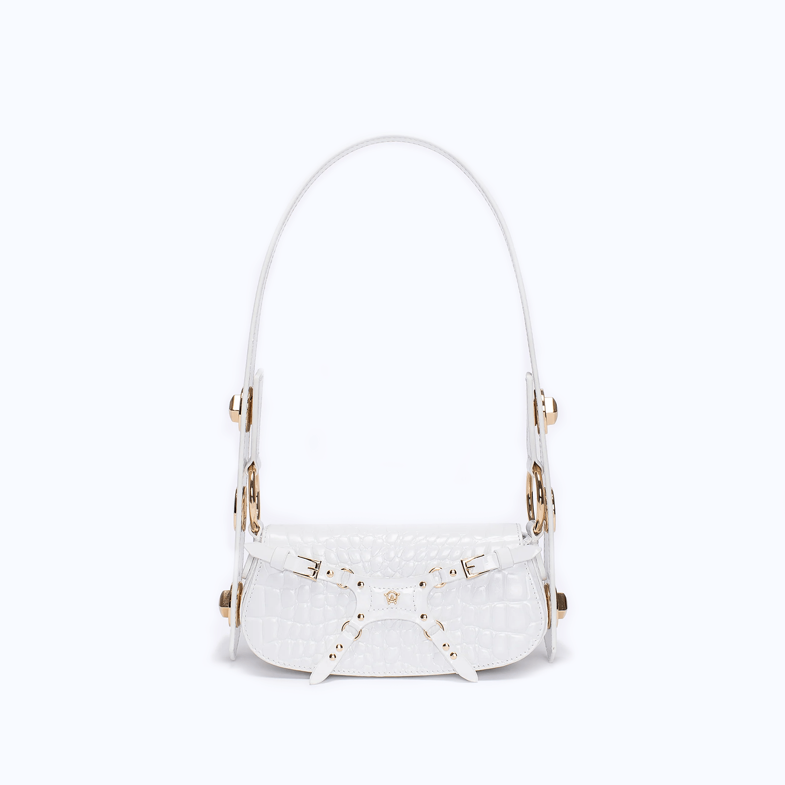 LILITH MINI - WHITE CROC (GOLD) - manc