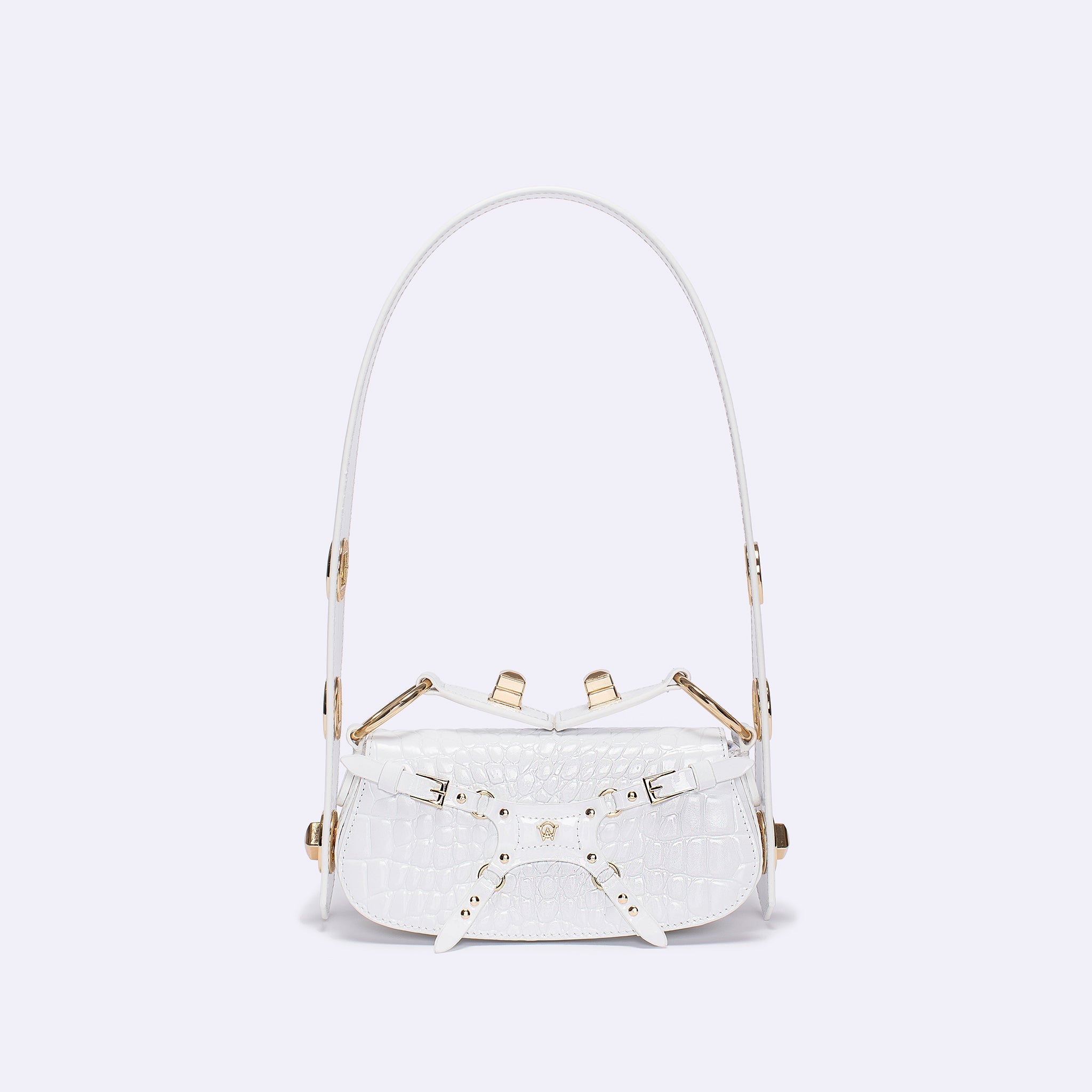 LILITH MINI - WHITE CROC (GOLD) - manc