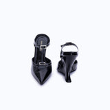 MARGAUX BLACK - WEDGE MULE