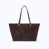MIRI TOTE - DARK SUEDE BROWN - manc