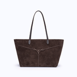 MIRI TOTE - DARK SUEDE BROWN - manc