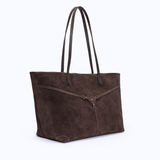 MIRI TOTE - DARK SUEDE BROWN - manc
