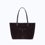 MIRI TOTE - DARK SUEDE BROWN - manc