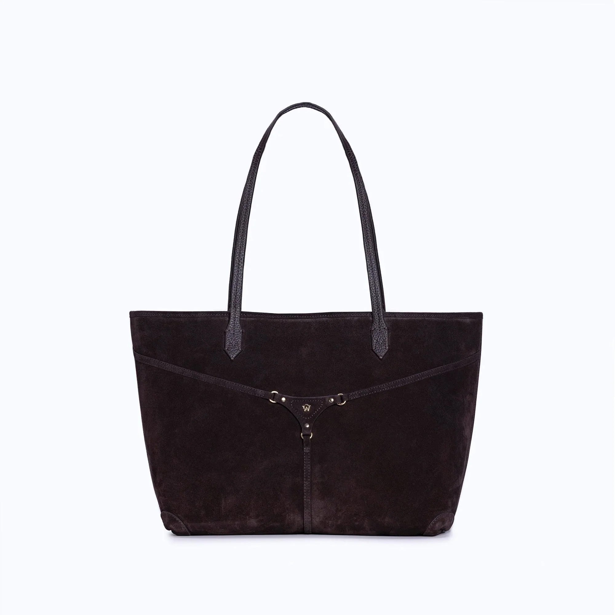 MIRI TOTE - DARK SUEDE BROWN - manc