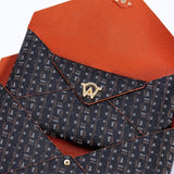 MONOGRAM CLUTCH - BROWN BLACK - manc