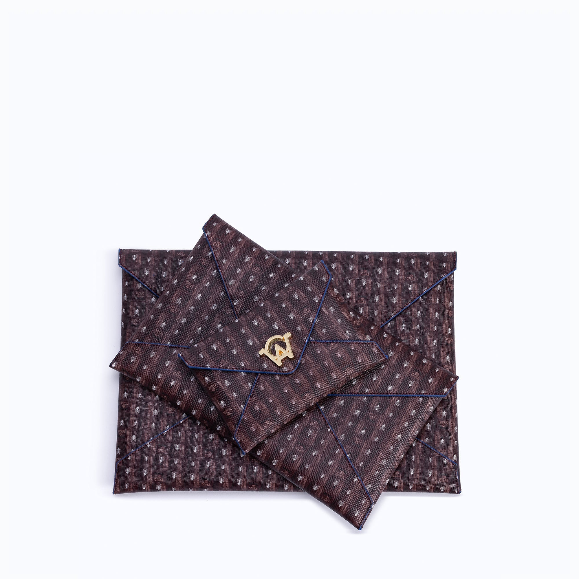 MONOGRAM CLUTCH - BURGUNDY - manc