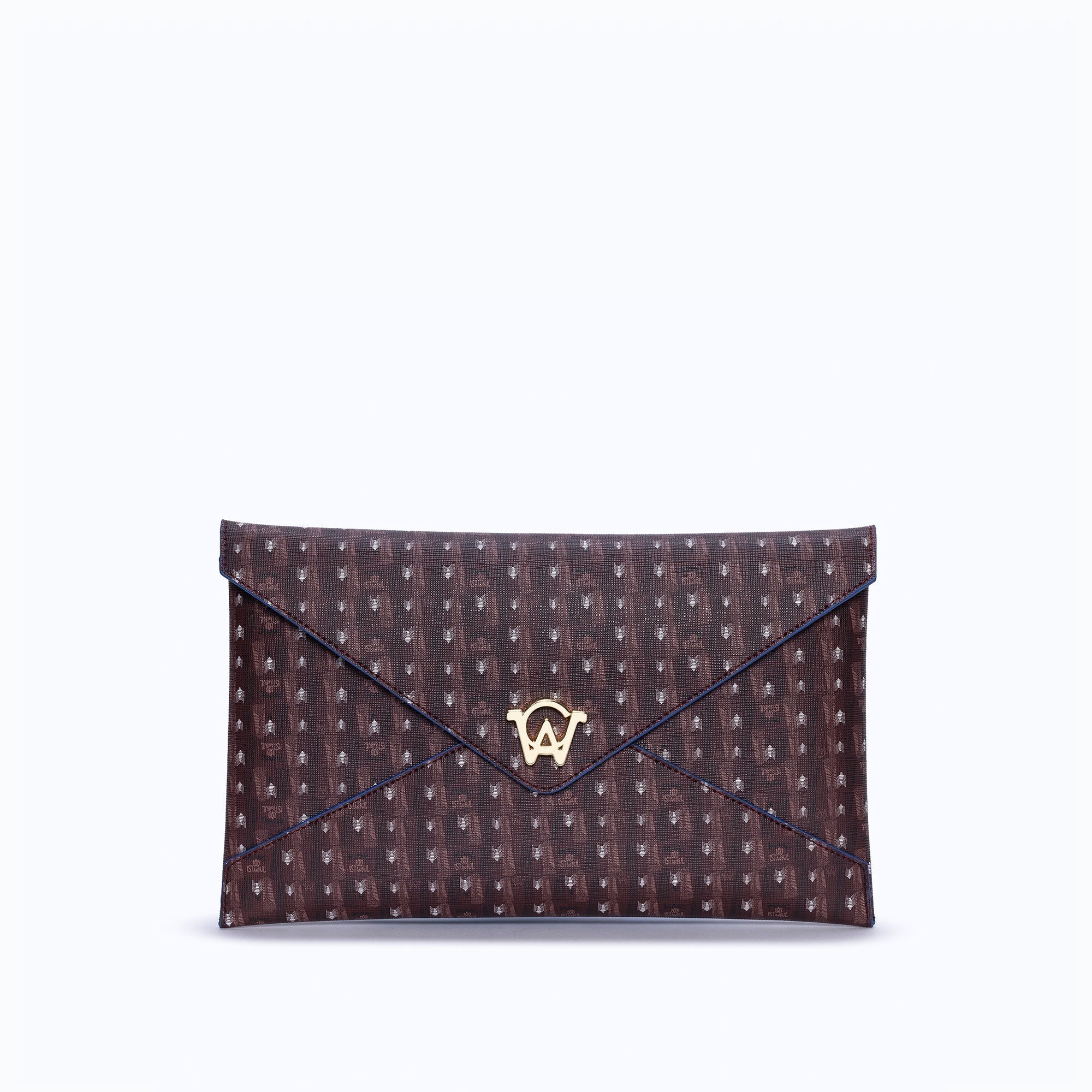 MONOGRAM CLUTCH - BURGUNDY - manc