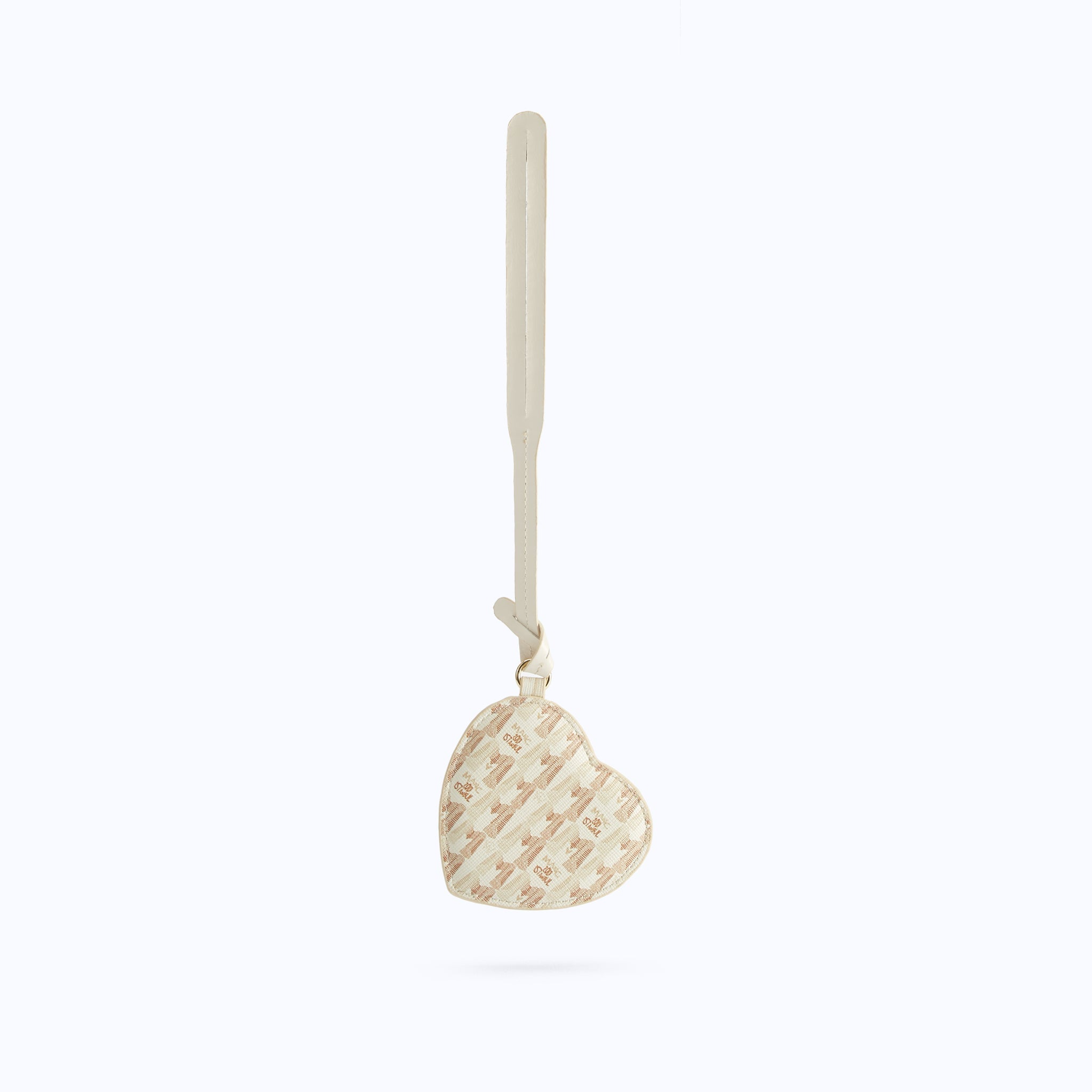 MONOGRAM HEART CHARM - BEIGE - manc