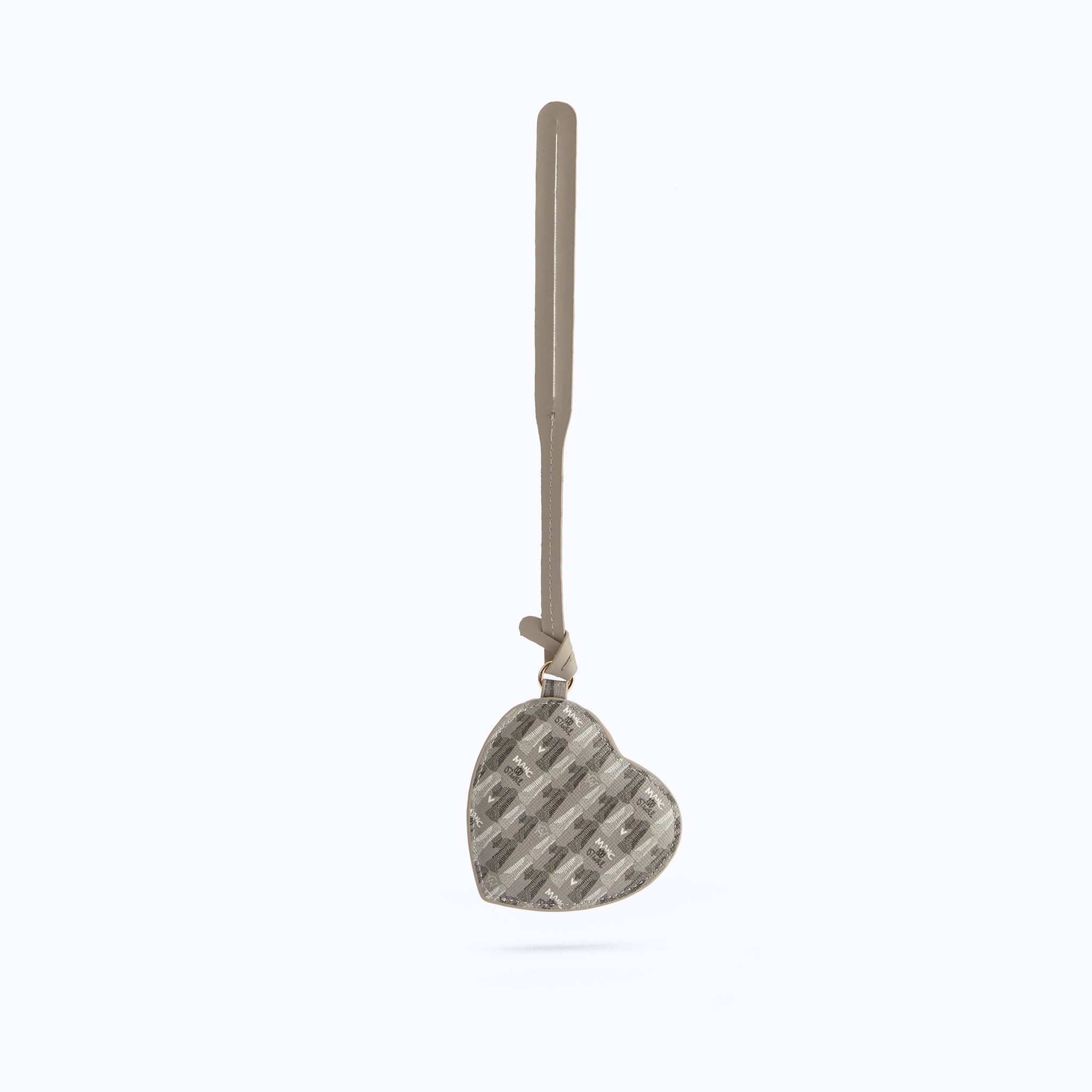 MONOGRAM HEART CHARM - GRAY - manc
