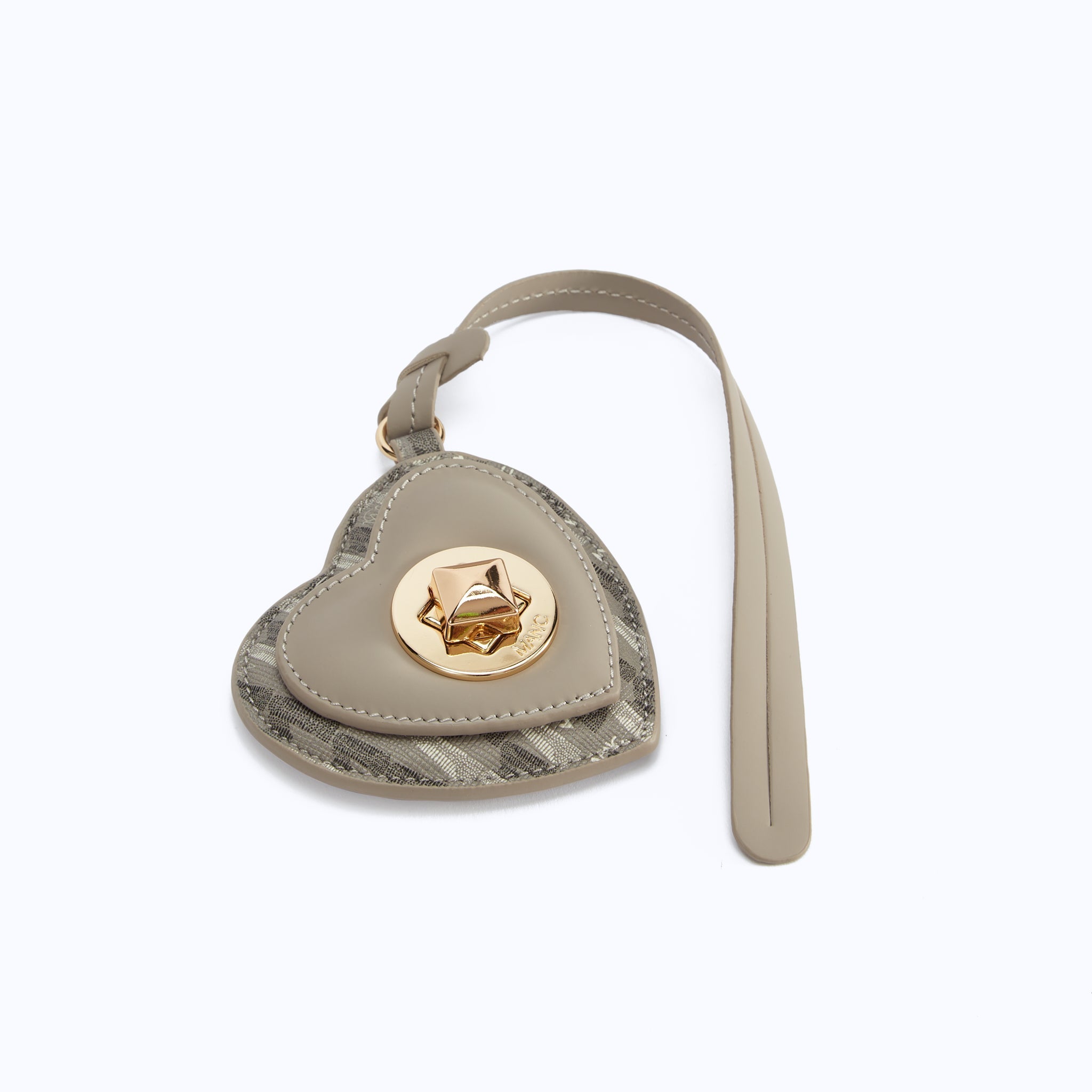 MONOGRAM HEART CHARM - GRAY - manc