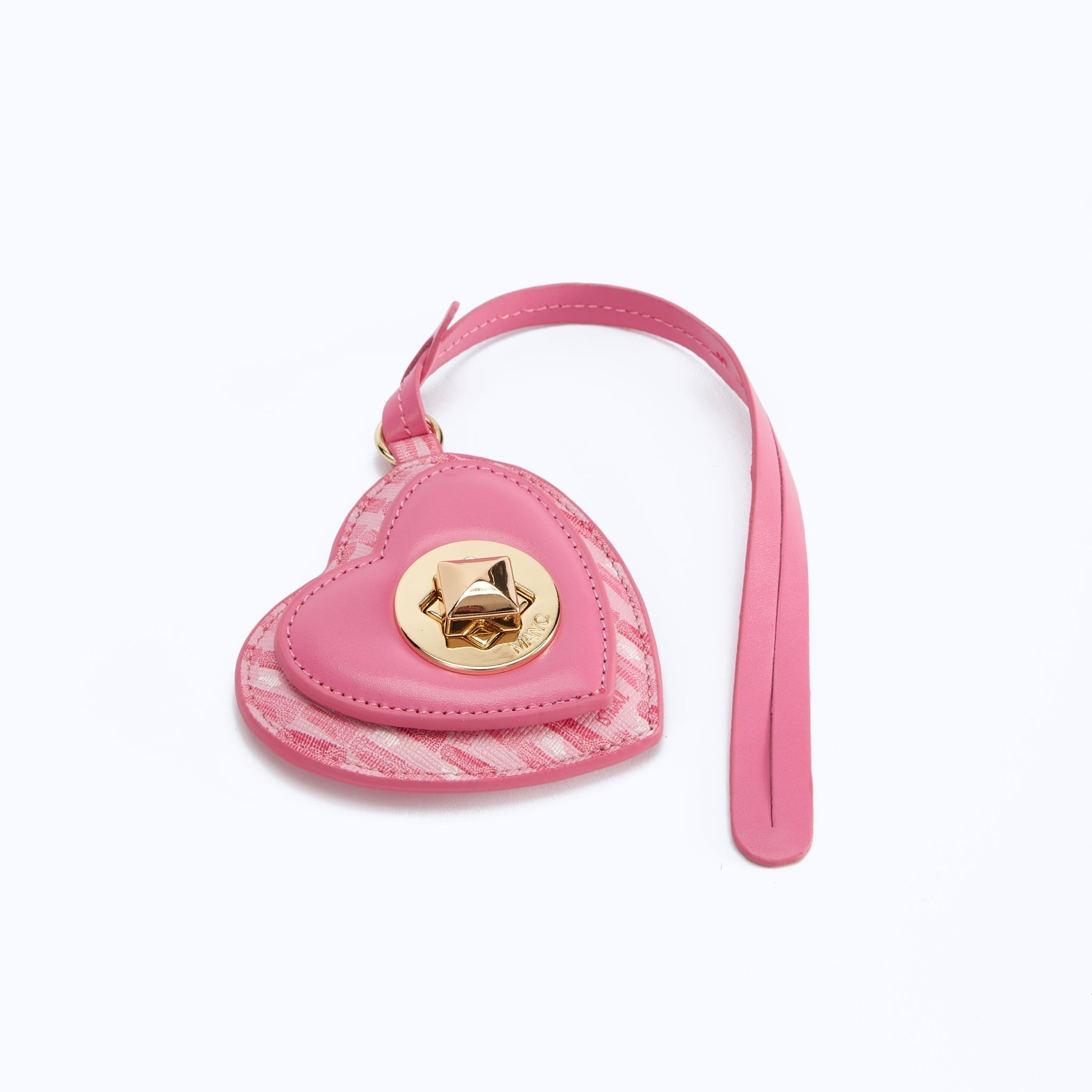 MONOGRAM HEART CHARM - PINK - manc