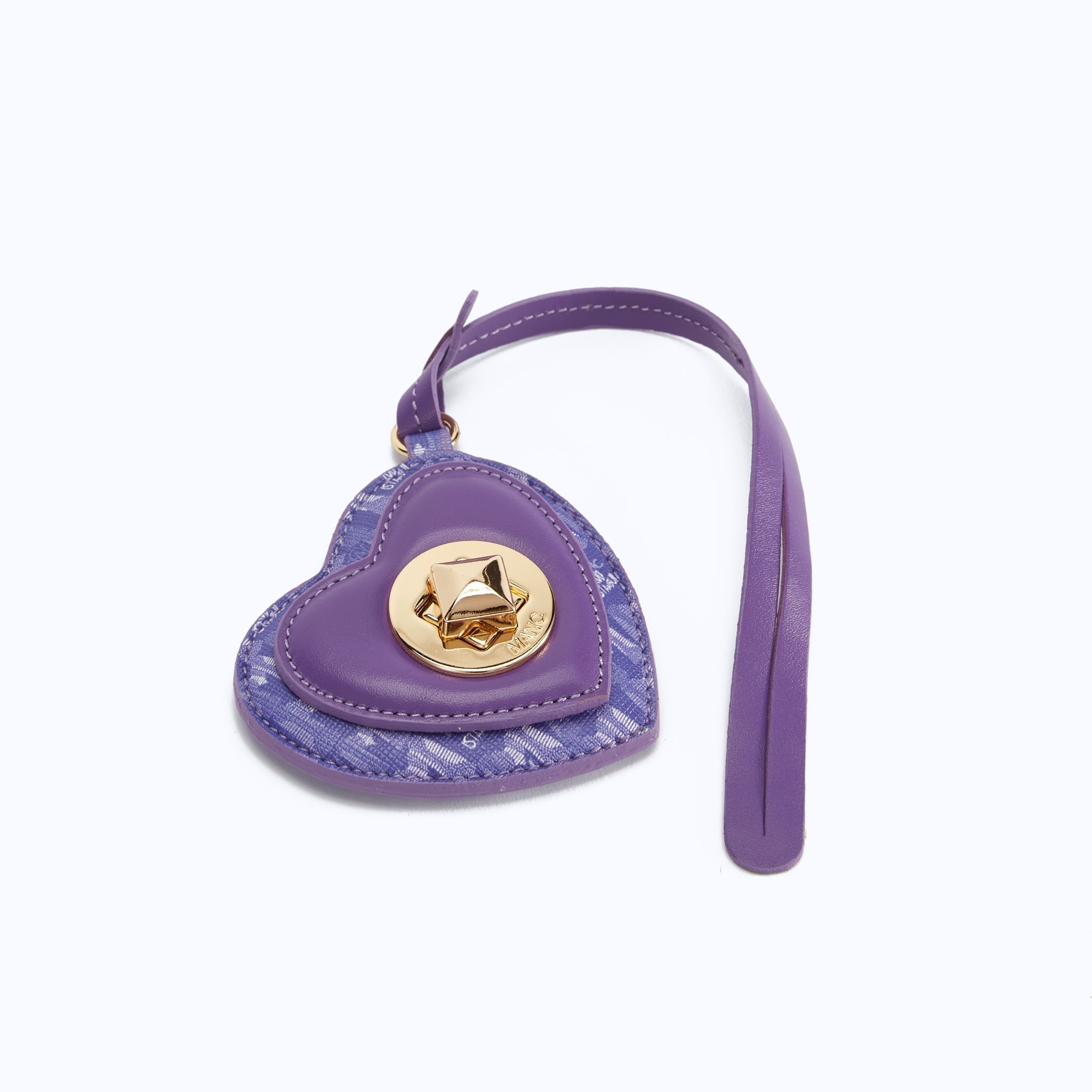 MONOGRAM HEART CHARM - PURPLE - manc