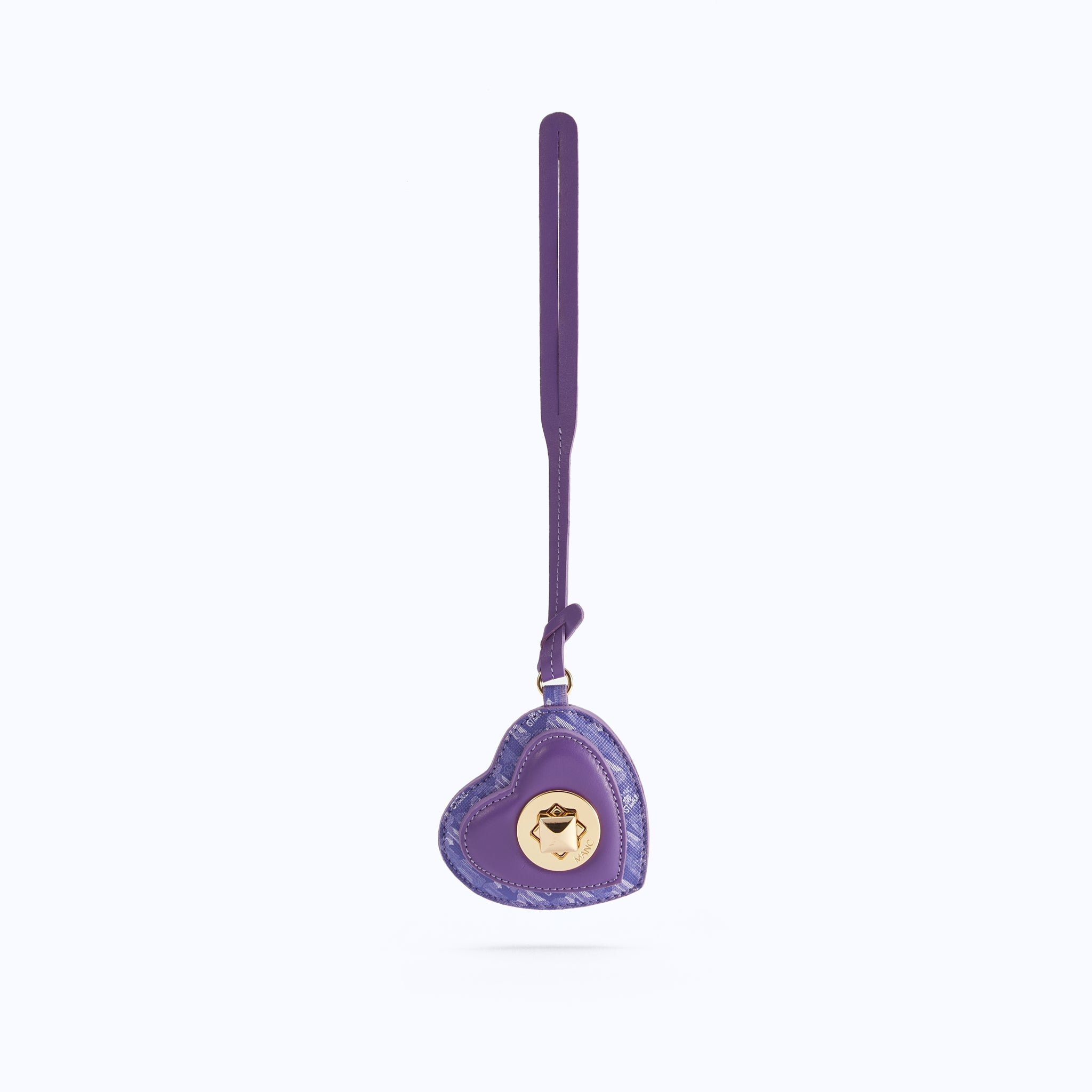 MONOGRAM HEART CHARM - PURPLE - manc