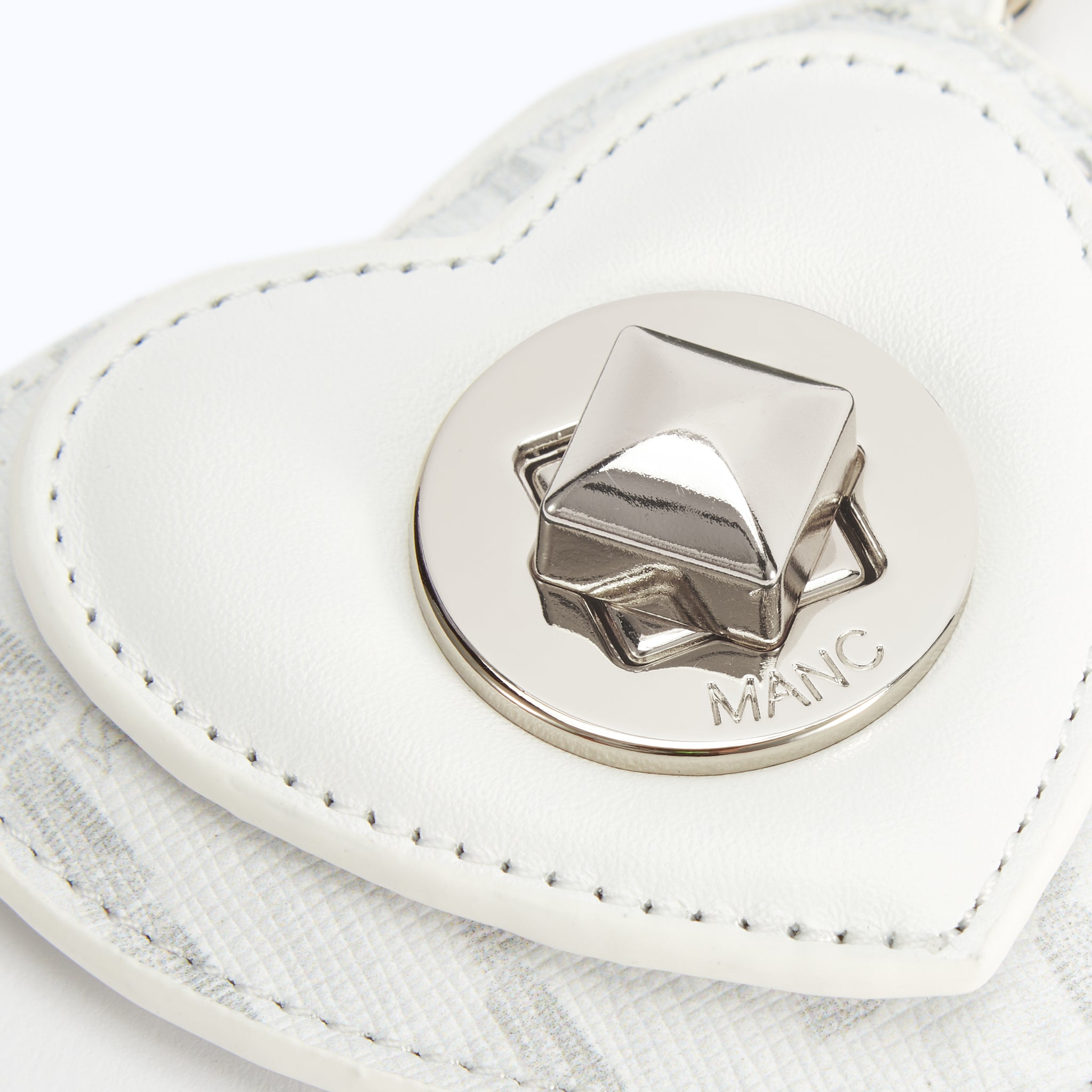 MONOGRAM HEART CHARM - WHITE - manc