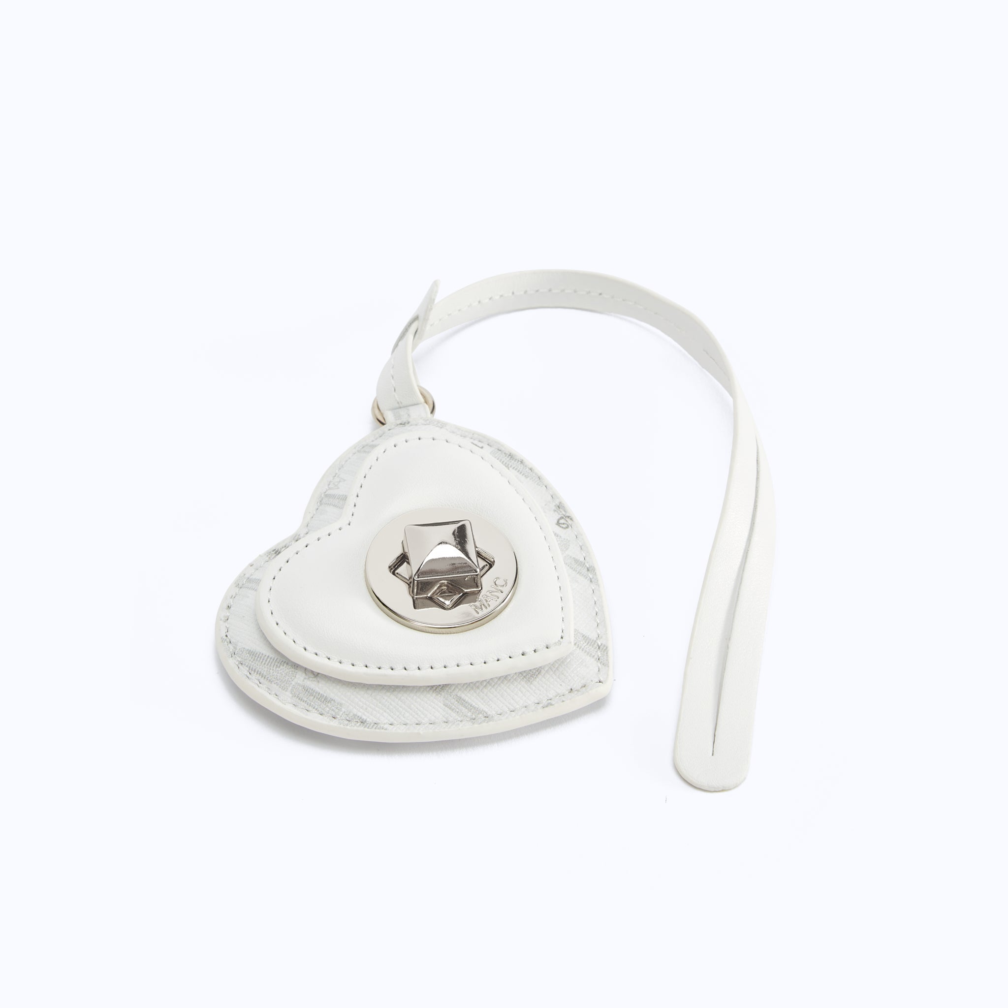 MONOGRAM HEART CHARM - WHITE - manc