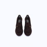 PENNY HEELS - DARK SUEDE BROWN